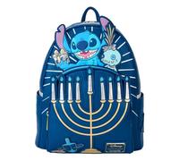 Loungefly Mini sac à dos Disney Lilo & Stitch Menorah lumineux cuir végétalien Bleu