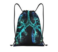 Sac À Dos Lungs Under The Light Pattern Gym Sack Pliable Sacs À Cordon Réglable Sac De Sport pour École Voyage Camping 36X42CM