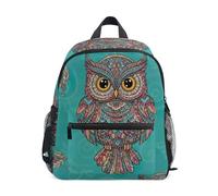 Sac à dos mandala hibou pour enfant garçon avec étiquette nominative, sac à dos préscolaire pour filles, Mandala Chouette, 3-5 Years, Sacs à dos mignons