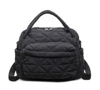 Sac à dos matelassé en nylon pour femme avec sangle réglable pour voyage, rendez-vous, shopping, Noir , 400*350*110mm/15.75*13.78*4.33" (The shoulder straps are not adjustable.)