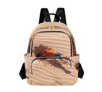 Sac à dos matelassé léger pour femme 35,6 cm Motif crânes fleurs vibrantes, Photo Vibrant Oiseau du Désert Beige Sable, Small, Sacs à dos