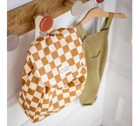 Sac à dos maternelle en coton imprimé damier caramel TU