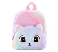 Sac à Dos Maternelle Fille Mignon Renard en Peluche Sacs Scolaires Filles Sac d'école Enfant Sac à Bandoulière Peluche Sac à Main Sac à dos Décontracté Cadeau Anniversaire Fille Garcon 2 3 4 5 Ans
