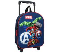 Sac À Dos Maternelle Garçon Avec Roulettes Avengers Marvel 32 Cm - Trolley Enfant Bleu Marine TU