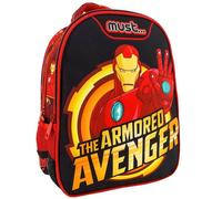 Sac À Dos Maternelle Iron Man Avengers Must ? 31 Cm ? 4 Led Noir / Rouge TU
