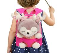 Sac À Dos Maternelle Peluche Fille, Cartable D 'école Fille Maternelle, Peluche Renne Amovible, Cartable Sacoche Douce, Petit Jouet Doux Et Sacoche Pour Petite Filles Garçon Bébé - 22x 26x10 Cm