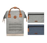 CABAIA - Sac à Dos Adventurer New York - Maxi 23L - Déperlant - Compartiment Ordinateur Portable 15" - 2 Poches - Certifié Vegan - Sac Voyage, Affaires, École pour Homme et Femme - Noir