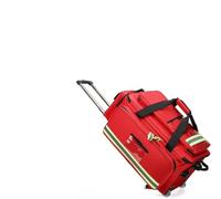 Sac à dos médical à roulettes - Kit de réponse aux traumatismes de grande capacité avec chariot amovible, compartiments organisés pour infirmières, médecins et soins à domicile (rouge)
