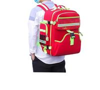 Sac à dos médical d'urgence vide, sac d'aide aux premiers intervenants avec bande réfléchissante, sac de traumatologie pour la randonnée en plein air, le voyage, le camping et la garderie