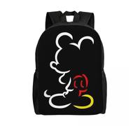 Sac à dos Mickey Mouse personnalisé pour hommes et femmes, cartable basique pour l'école et l'université Noir