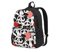 Sac à dos mignon avec panda et cœurs pour femmes et hommes. Idéal pour les voyages, la randonnée, la pêche, la mode, le travail et les études. Léger et imperméable, il peut également servir de sac à