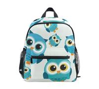 Sac à dos mignon en forme de hibou bleu pour tout-petits, garçons et filles, mini sacs à dos de maternelle avec étiquette nominative, sacs à dos d'école pour enfants, Jolie chouette bleue, 6-8 Years