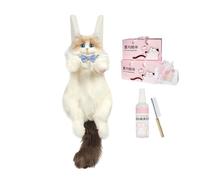 Sac à dos mignon, grande capacité - Sac à dos en peluche réaliste en forme de chat - Pour l'école, l'université, le bureau, les voyages, les vacances, le shopping et les trajets quotidiens, Bleu