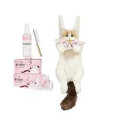 Sac à dos mignon, grande capacité - Sac à dos en peluche réaliste en forme de chat - Pour l'école, l'université, le bureau, les voyages, les vacances, le shopping et les trajets quotidiens, Rose