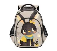 Sac à dos mignon mignon dessin animé lapin noir design épuré pour enfants garçons/filles sacs à livres enfants sac à dos à bandoulière décontracté taille M mochila para mujeres