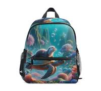 Sac à dos mignon motif tortue de mer loutre pour tout-petits garçons filles petit enfant, Tortue de mer loutre mignonne, Small, Sacs à dos cool imprimé football