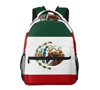Sac à dos mignon pour collégiens, léger et élégant, avec un aigle stylé et un drapeau mexicain. Grande capacité, il peut contenir un ordinateur portable, une trousse, des manuels scolaires et des bout