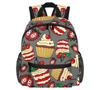 Sac à dos mignon pour enfant - Délicieux mignon mignon fraise cerise cupcake sac moderne pour enfants pour l'école maternelle, l'école, les filles et les petits enfants, multicolore 1, 25.4x10x30 CM