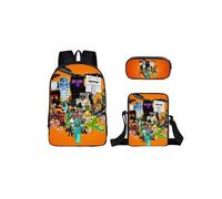 Sac à dos Minecraft Three-piece Student School Sac à dos Set Ensemble de sacs à dos décole pour étudiants modélisé de 5