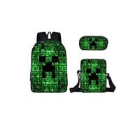 Sac à dos Minecraft Three-piece Student School Sac à dos Set Ensemble de sacs à dos décole pour étudiants modélisé de 2
