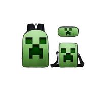 Sac à dos Minecraft Three-piece Student School Sac à dos Set Ensemble de sacs à dos décole pour étudiants modélisé de 3