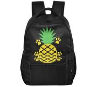 Sac à dos minimaliste en tissu sergé multi-poches pour adolescents de 7 à | Mini imprimé de pattes de chien hawaïennes avec motif d'ananas