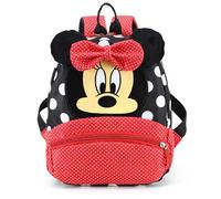 Sac a Dos Minnie, Cartable Minnie Maternelle, Sac à dos pour Enfants, Mignon Sac à dos Léger pour L'école ou les Excursions, 3-9 ans école Maternelle Garçons et Filles （Noir+Rouge）