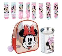 Sac à dos Minnie Mouse pour enfants + lot de 4 chaussettes Minnie Mouse pour enfants, tailles 31-34
