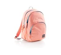 Miquelrius - Grand sac à dos Iris - Trois compartiments, espace rembourré pour PC/tablette, dos ergonomique, base renforcée, couleur corail