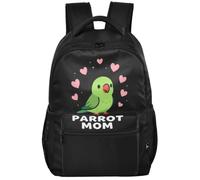 Sac à dos moderne en tissu sergé pour adolescents, Perroquet Maman Motif | Perroquet Maman Motif Feuille Cool Birb Meme Pet Bird Lover