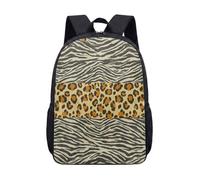 Sac à dos moderne imprimé léopard zèbre de 43,2 cm à rayures roses tendance pour adolescents et enfants Grand sac à livres, 02, L, Minimaliste