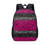 Sac à dos moderne imprimé léopard zèbre de 43,2 cm à rayures roses tendance pour adolescents et enfants Grand sac à livres, 04, L, Minimaliste