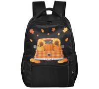 Sac à dos moderne pour adolescent avec doublure en peau de pêche, Mini | Mini camion I Love Fall avec citrouille et fleurs
