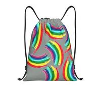 Sac À Dos Motif Arc-en-Ciel De Fierté Gay Et D'Égalité des Droits Sacs À Cordon Unisexe Gym Sack Résistant Sac De Sport pour Fête Camping Voyage
