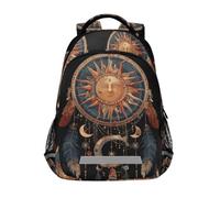 Sac à dos motif attrape-rêves soleil lune pour enfants, sac d'école, sac à dos d'étudiant, sac à livres pour garçons et filles, sac décontracté, Attrape-rêves soleil lune, Taille unique