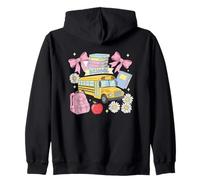 Sac à Dos Motif Bus Scolaire Apple Livres Fleurs Sweat à Capuche