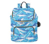 Sac à dos motif dessin animé grand requin blanc bleu ciel conçu pour les femmes, sac à dos antivol mode, shopping, voyage, sac à dos pour yoga, sport, voyage, mochila con estilo