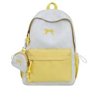 Sac à dos motif étoile avec petit sac à pendentif élégant Y2K sac à dos léger multi-poches sacs à dos de voyage en plein air, jaune, 16.93 x 12.2 x 5.91 inches, Décontracté