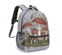 Sac à dos motif grenouille champignon 40,6 cm imprimé sur toute la surface du sac d'école motif forêt fantaisiste pour enfants filles femmes sac à dos pour ordinateur portable, 12, L, Décontracté