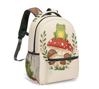 Sac à dos motif grenouille champignon 40,6 cm imprimé sur toute la surface du sac d'école motif forêt fantaisiste pour enfants filles femmes sac à dos pour ordinateur portable, 01, L, Décontracté