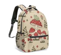Sac à dos motif grenouille champignon 40,6 cm imprimé sur toute la surface du sac d'école motif forêt fantaisiste pour enfants filles femmes sac à dos pour ordinateur portable, 11, L, Décontracté