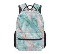 Sac à dos motif marbre vert grande capacité sac d'école pour étudiants sac à dos pour ordinateur bleu sarcelle turquoise tie-dye décontracté idéal pour la rentrée scolaire les voyages et le quotidien