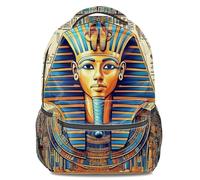 Sac à dos motif pharaon égyptien antique - Sac à dos de voyage pour enfants - Visage de Toutankhamon avec motifs hiéroglyphiques, Print 5, 44