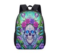 Sac à dos motif tête de mort psychédélique de 43,2 cm avec lunettes de soleil arc-en-ciel pour enfants et adolescents, 08, L, Minimaliste