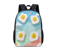 Sac à dos motif œuf au plat et nuages mignon de dessin animé de 43,2 cm pour l'école, les enfants, les adolescents, sac d'ordinateur portable géométrique funky, 01, L, Minimaliste