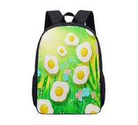 Sac à dos motif œuf au plat Pop Art 43,2 cm, motif paysage urbain de dessin animé fantaisie pour enfants, adolescents, étudiants, graphique vif, 04, L, Minimaliste