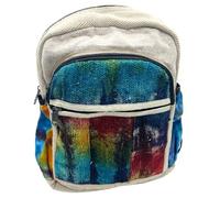 Sac à dos moyen en chanvre tie-dye - Respectueux de l'environnement, durable et tendance fabriqué à la main de Katmandou, Népal - Mélange de coton et de chanvre - Parfait pour un usage quotidien et
