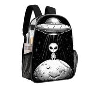 Sac à dos multifonction antivol grande capacité - Alien atterri sur la Lune depuis un OVNI - Sac à dos de voyage, de randonnée et de camping transparent
