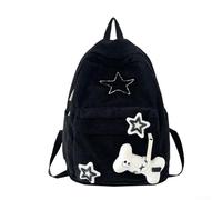 Sac à dos multifonction de grande capacité, sac d'école léger en tissu Oxford pour l'école, les voyages (code moyen noir)