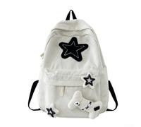 Sac à dos multifonction de grande capacité, sac d'école léger en tissu Oxford pour l'école, les voyages (code moyen blanc)